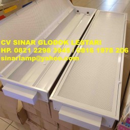 Kap Lampu TL 2x36 Konde Prismatik TL LED Philips 2x16 Watt